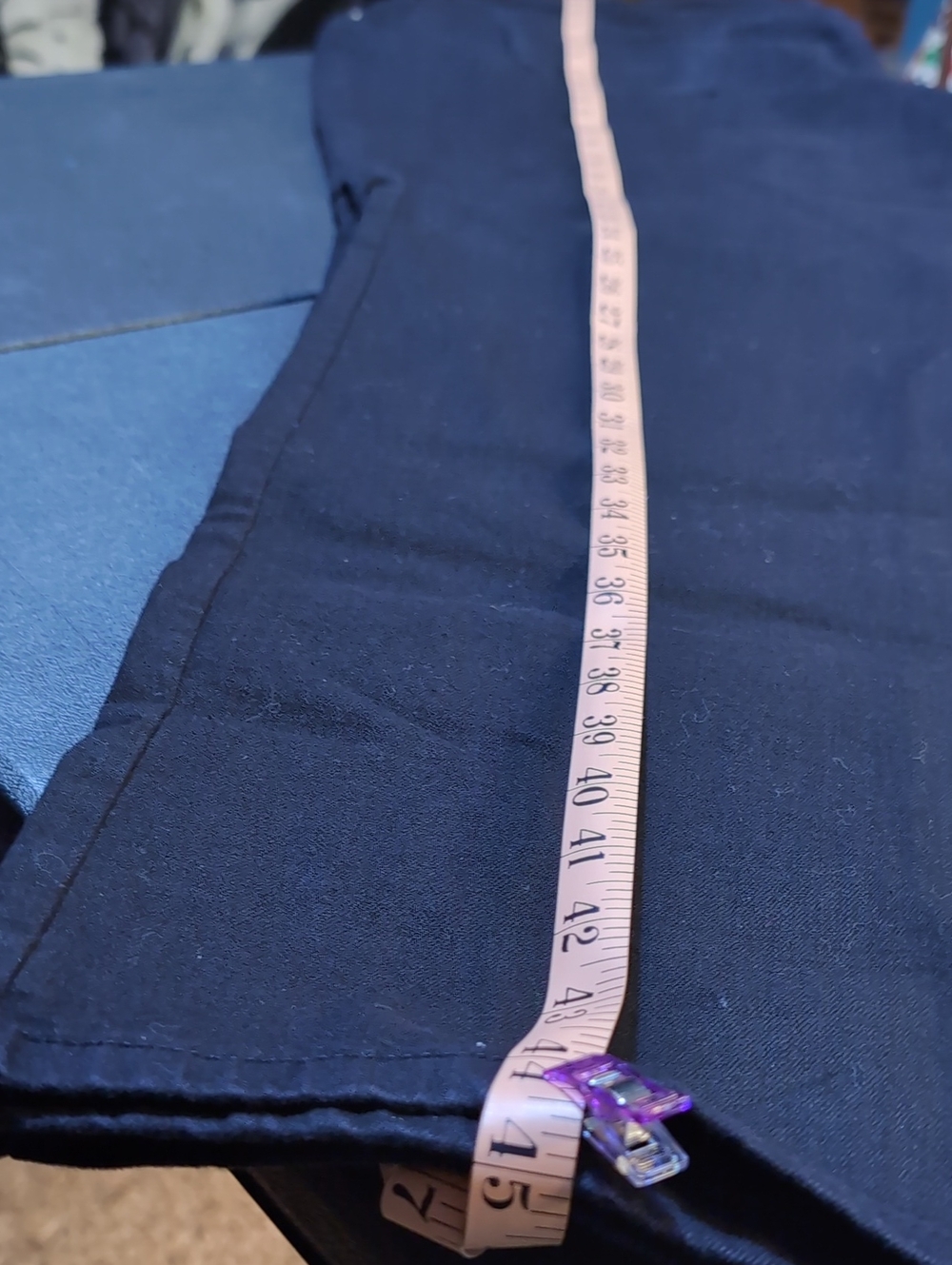 Ladies Dark Navy Straight-Leg Mid Rise Pants 24long